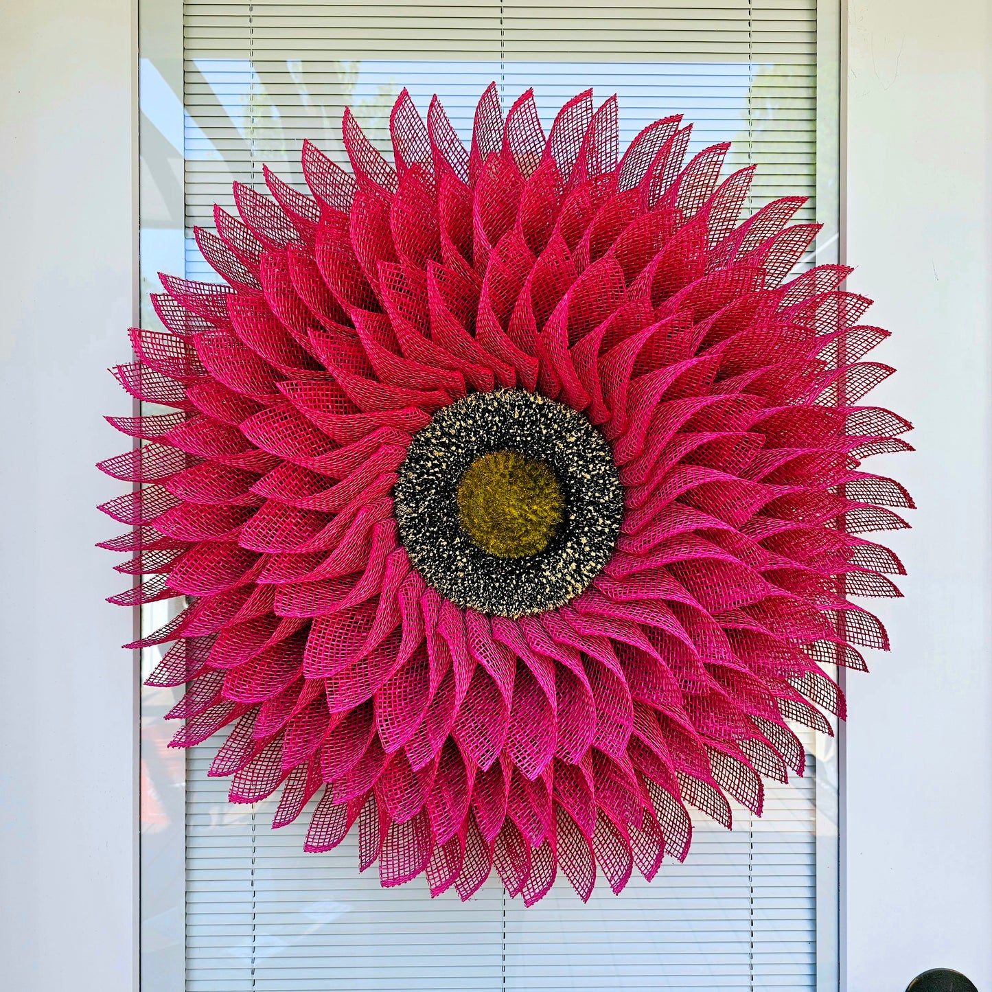 Sunflower Wreath For Front Door Double Wreaths Indoor Outdoor Spring Summer Fall Pink Burlap Flower Wall Decoration Large Floral Home Gift