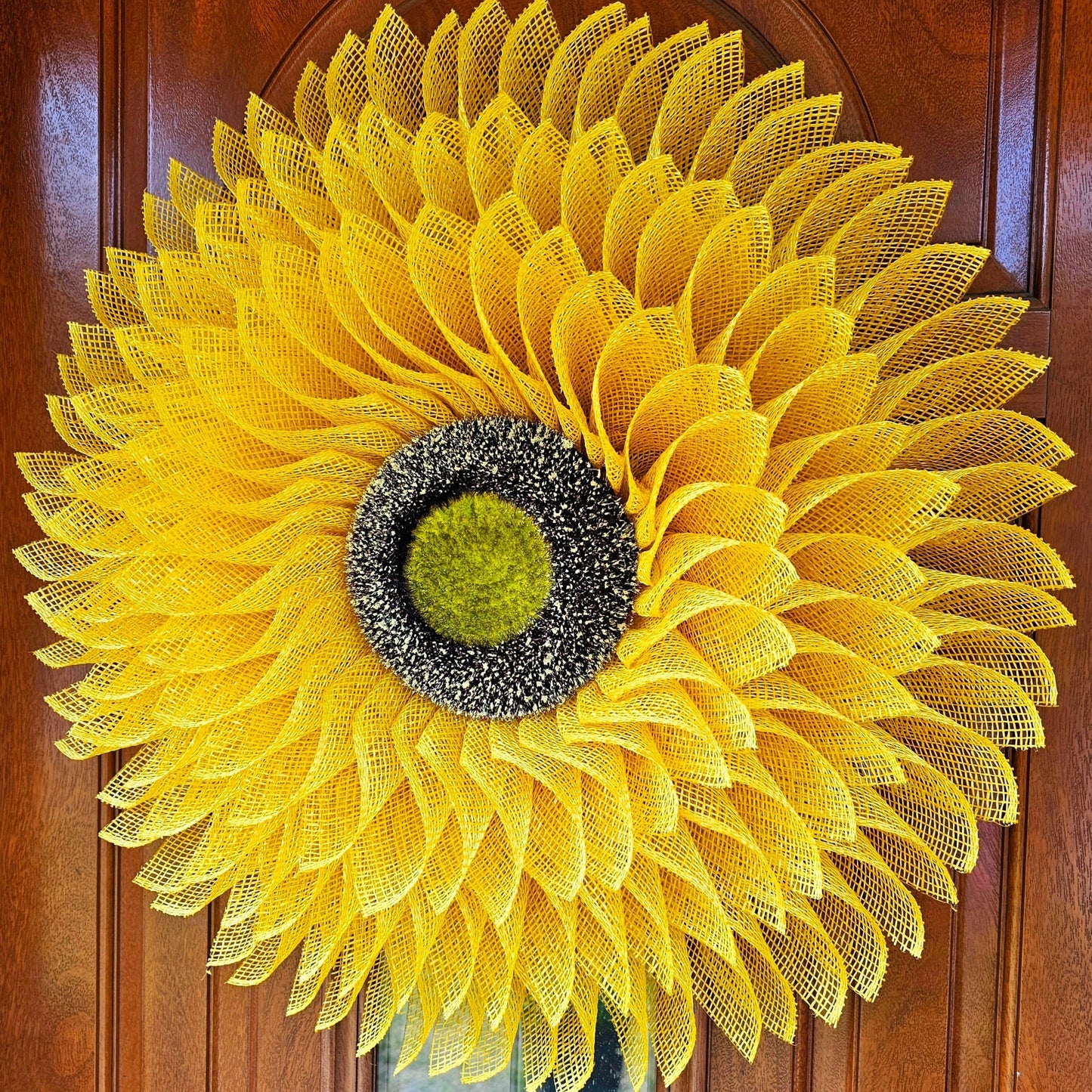 Daisy Wreath For Front Door, Double Doors, Outdoor Spring Summer Fall Porch Decor, Gate & Fence Flower Decoration, Large Sunflower Home Gift