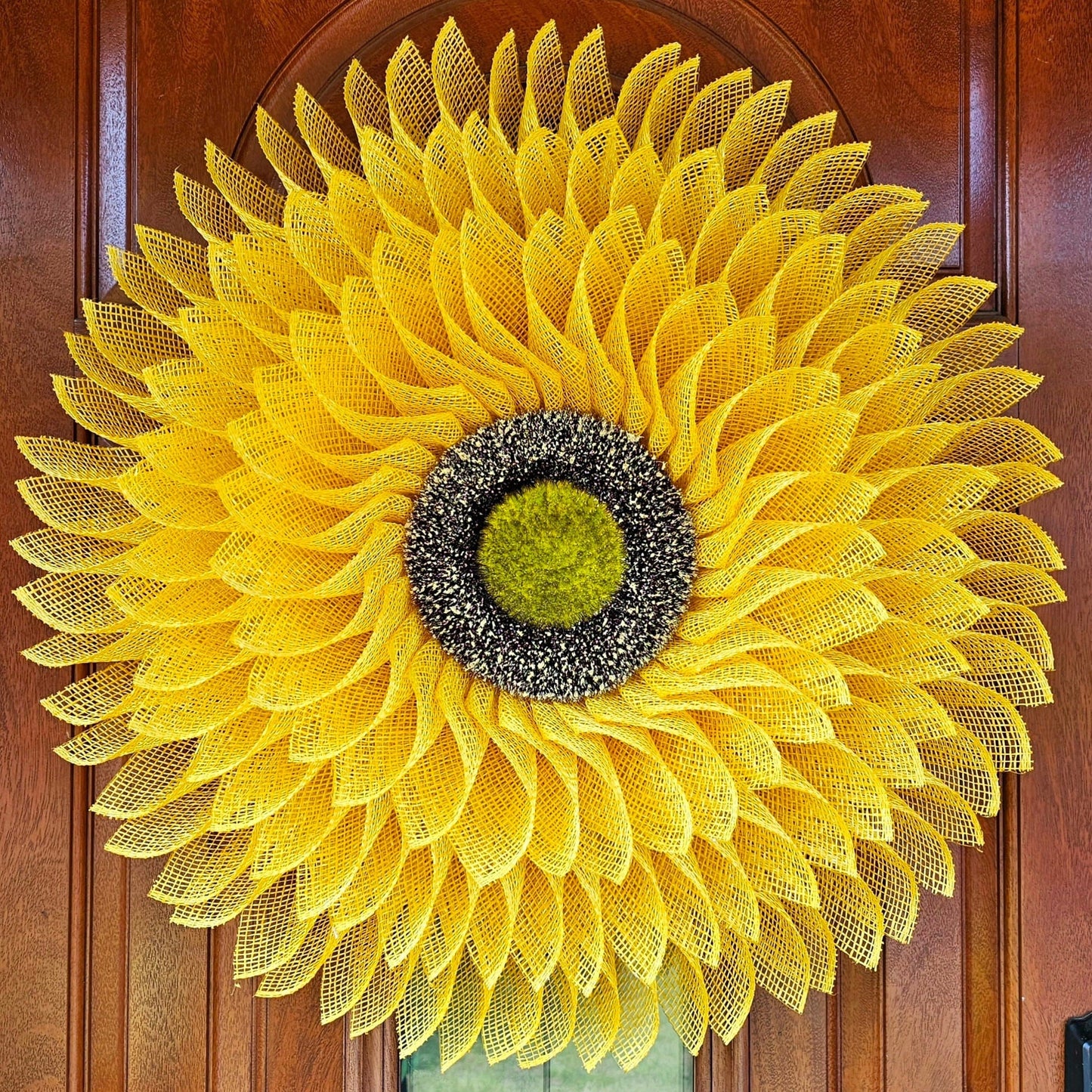 Daisy Wreath For Front Door, Double Doors, Outdoor Spring Summer Fall Porch Decor, Gate & Fence Flower Decoration, Large Sunflower Home Gift