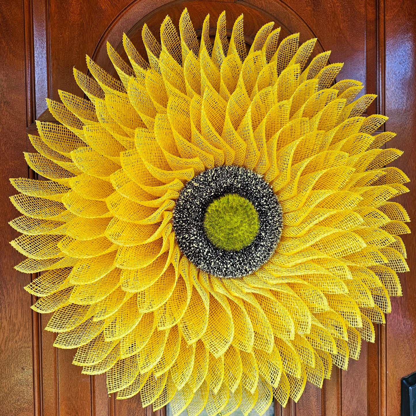 Daisy Wreath For Front Door, Double Doors, Outdoor Spring Summer Fall Porch Decor, Gate & Fence Flower Decoration, Large Sunflower Home Gift