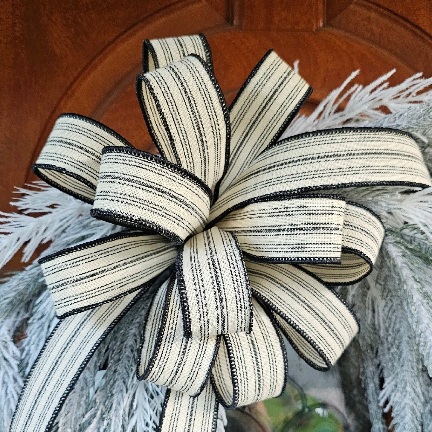 Winter Wreath For Front Door, Christmas Decor, Double Door Wreaths, Holiday Xmas Porch Decor, Seasonal Mantle Decoration, Flocked Home Swag