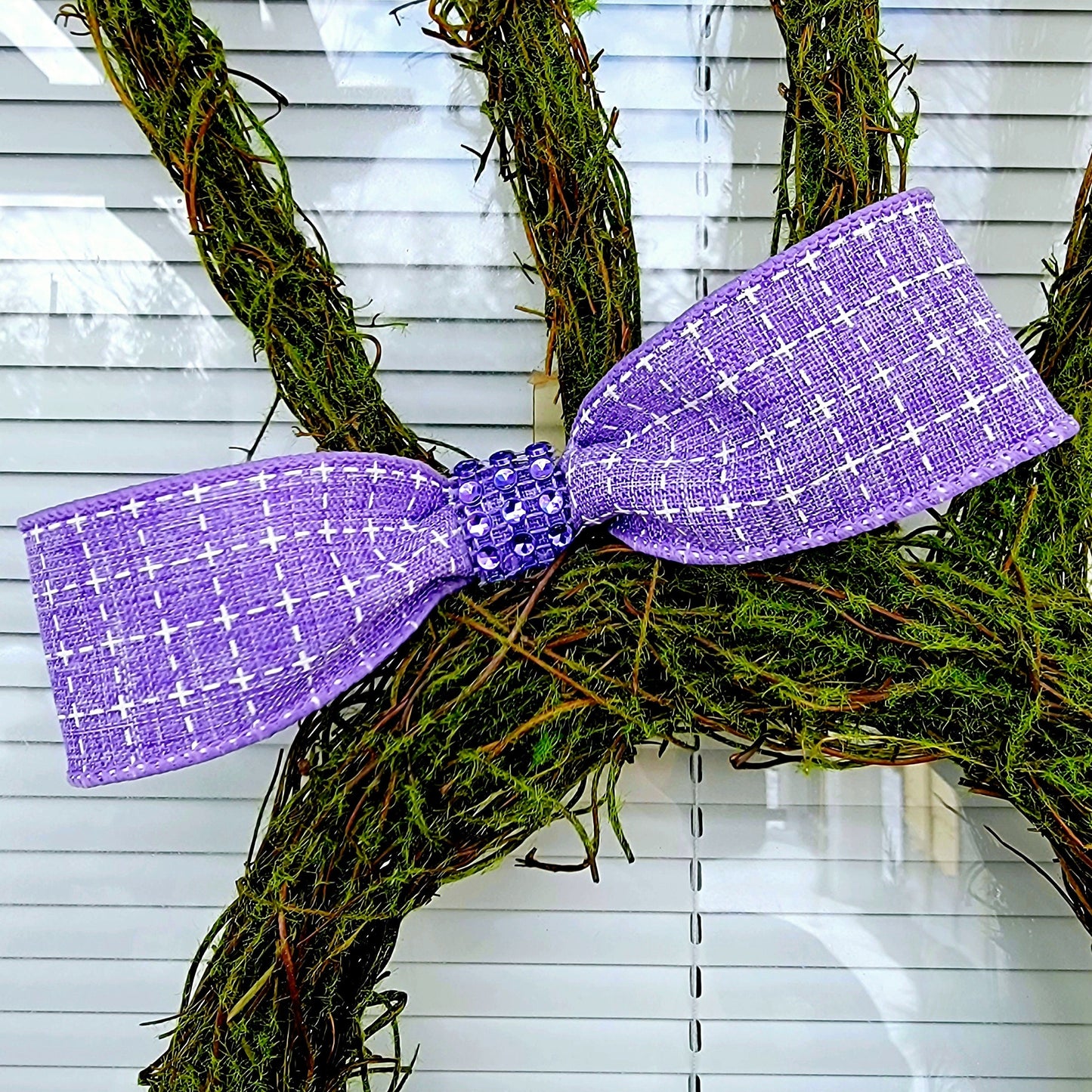 Easter Bunny Wreath For Front Door With Basket - LAST ONE AVAILABLE!