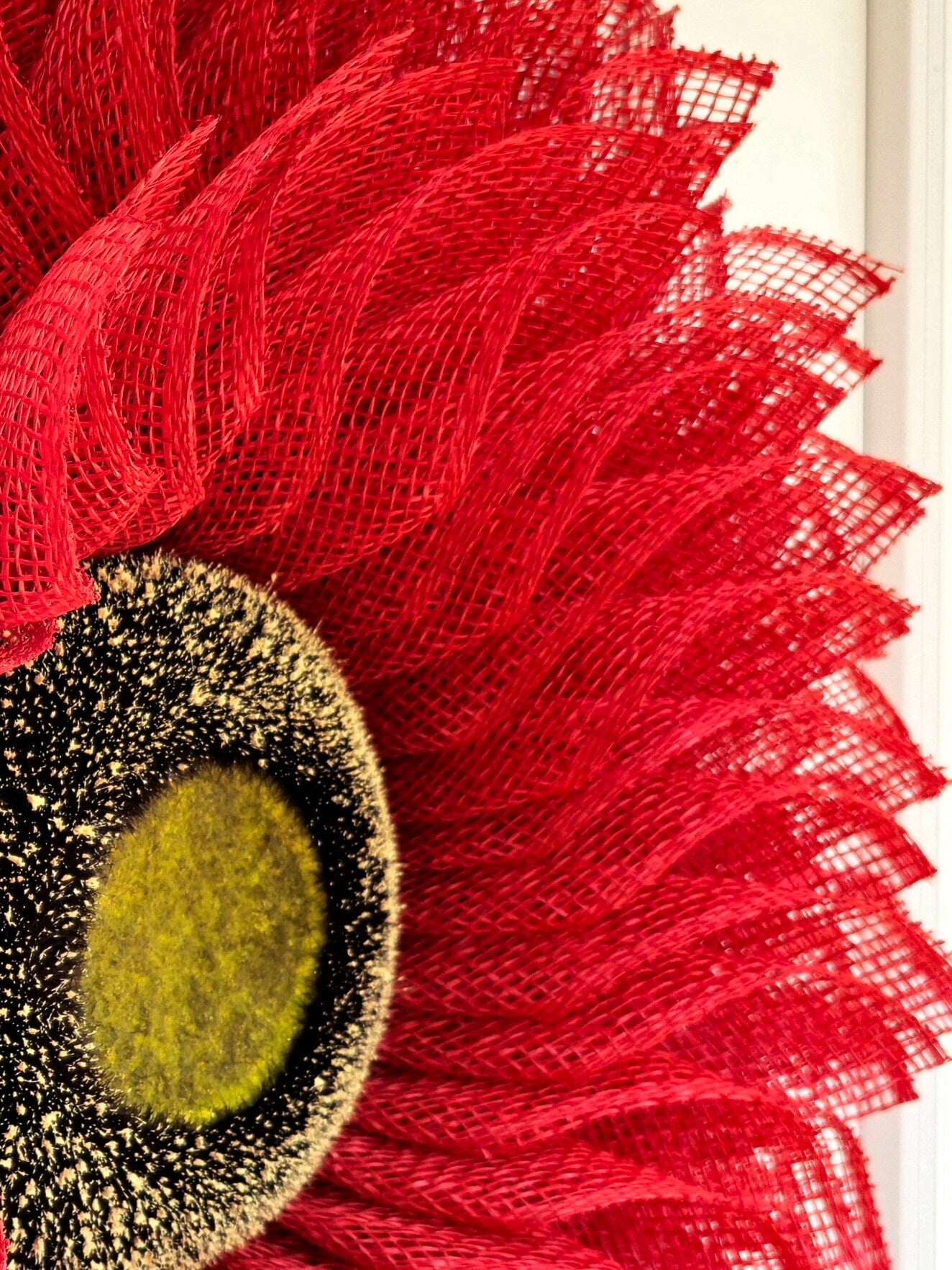 Sunflower Wreath For Front Door, Double Door Wreaths, Outdoor Spring Summer Fall Decor, Red Burlap Sun Flower, Autumn Decoration, Home Gift