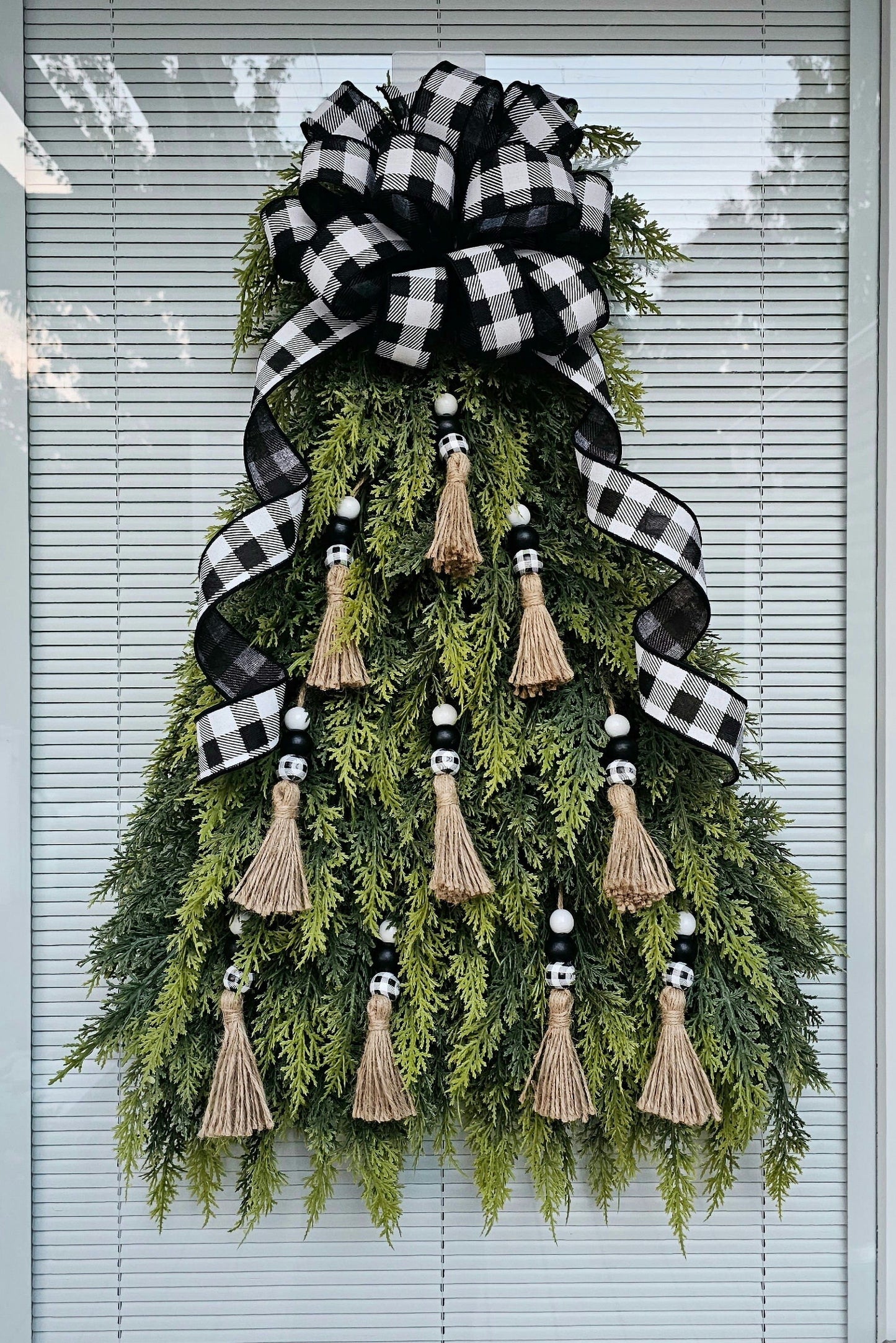 Christmas Wreath For Front Door, Double Doors Wreaths, Outdoor Xmas Cedar Tree Swag, Holiday Home Decor, Gift Ideas