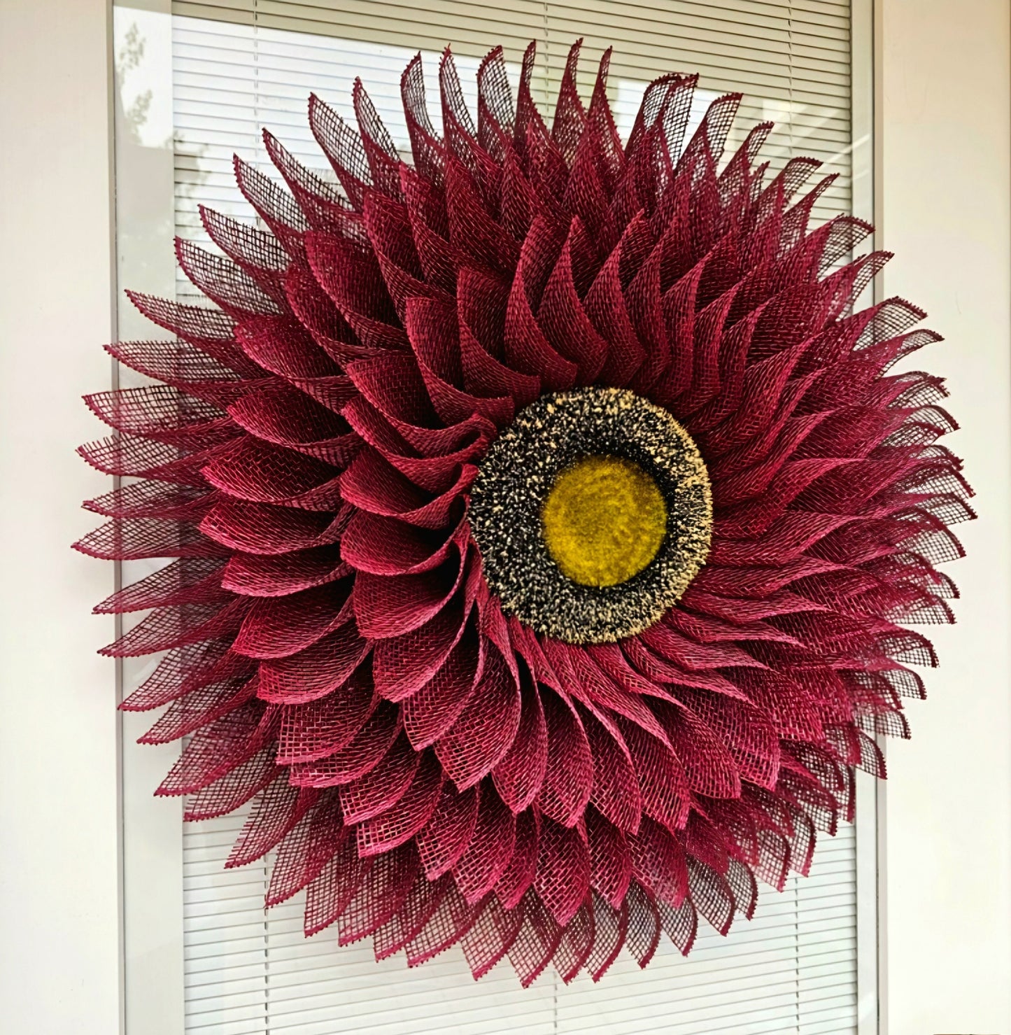 Sunflower Front Door Wreath, Double Door Wreaths, Outdoor Spring Summer Fall & Autumn Porch Decor, Burlap Flower Wall Decoration, Home Gifts