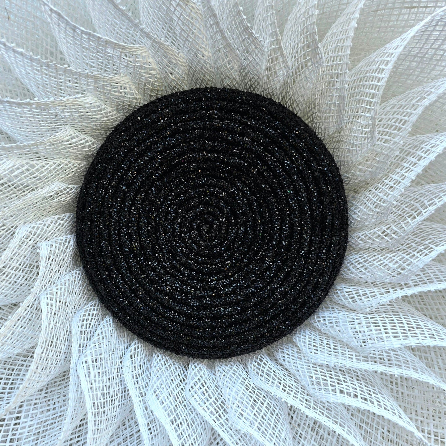 White Burlap Flower Wreath For Front Door, Double Door, Outdoor Spring Summer Fall Porch Decor, Sunflower Wall Decoration, Daisy Home Gift