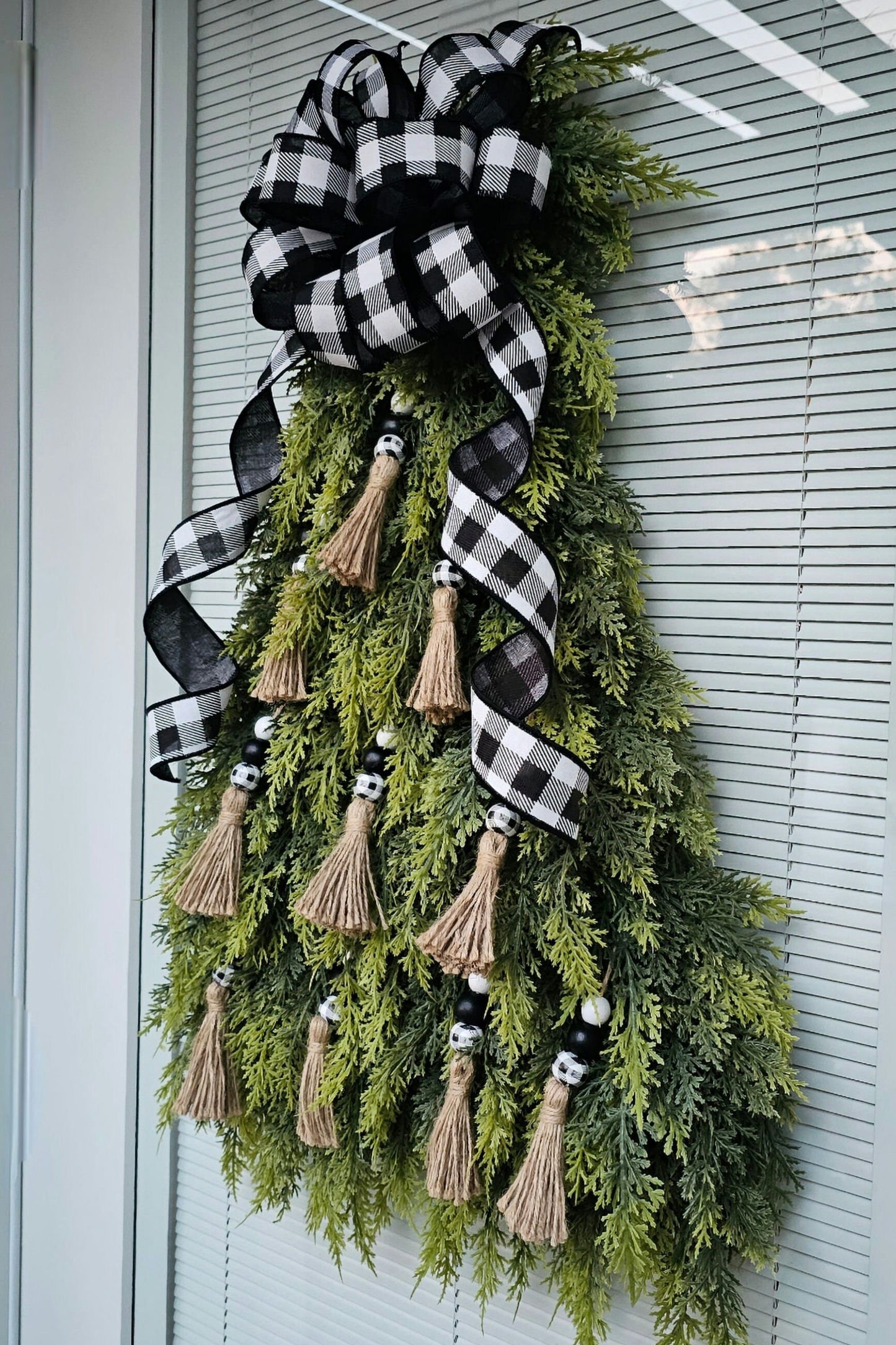 Christmas Wreath For Front Door, Double Doors Wreaths, Outdoor Xmas Cedar Tree Swag, Holiday Home Decor, Gift Ideas