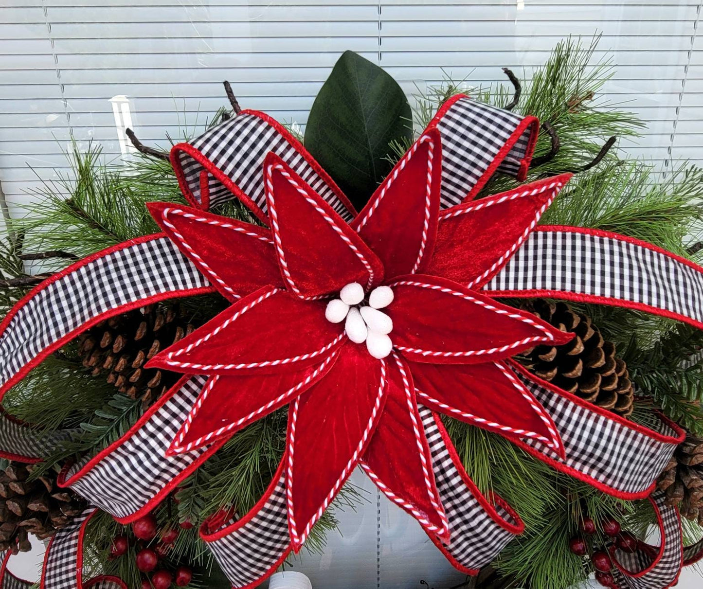 Front Door Porch Christmas Welcome Wreath