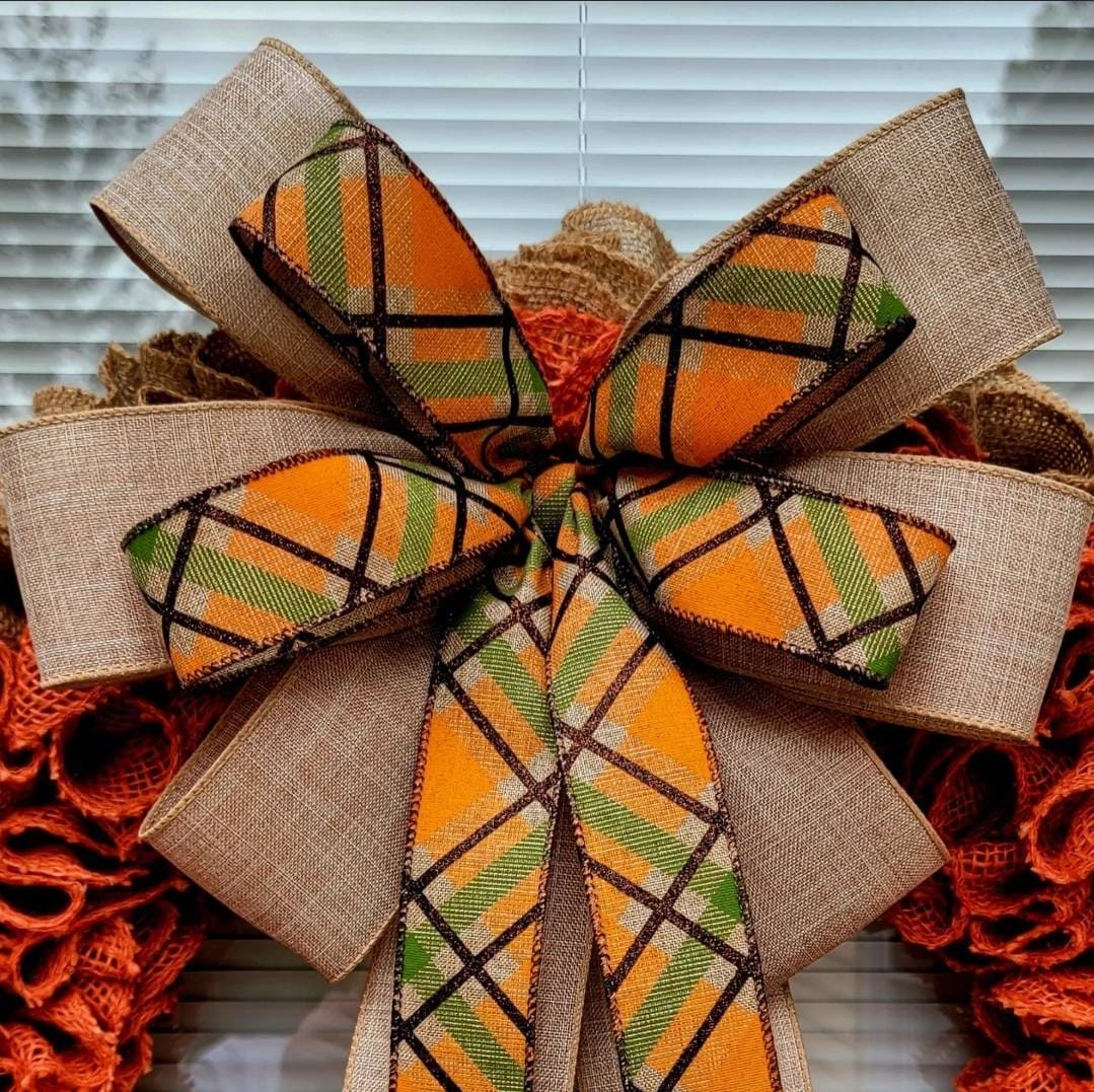 Fall Wreath For Front Door Double Door Wreaths Outdoor Autumn Orange Natural Burlap Harvest Decoration Thanksgiving Porch Decor Home Gifts