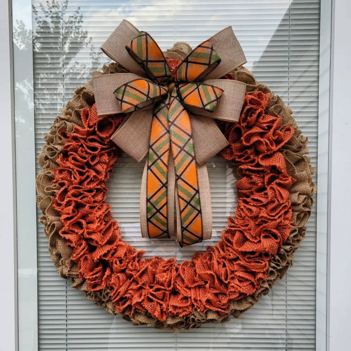 Fall Wreath For Front Door Double Door Wreaths Outdoor Autumn Orange Natural Burlap Harvest Decoration Thanksgiving Porch Decor Home Gifts