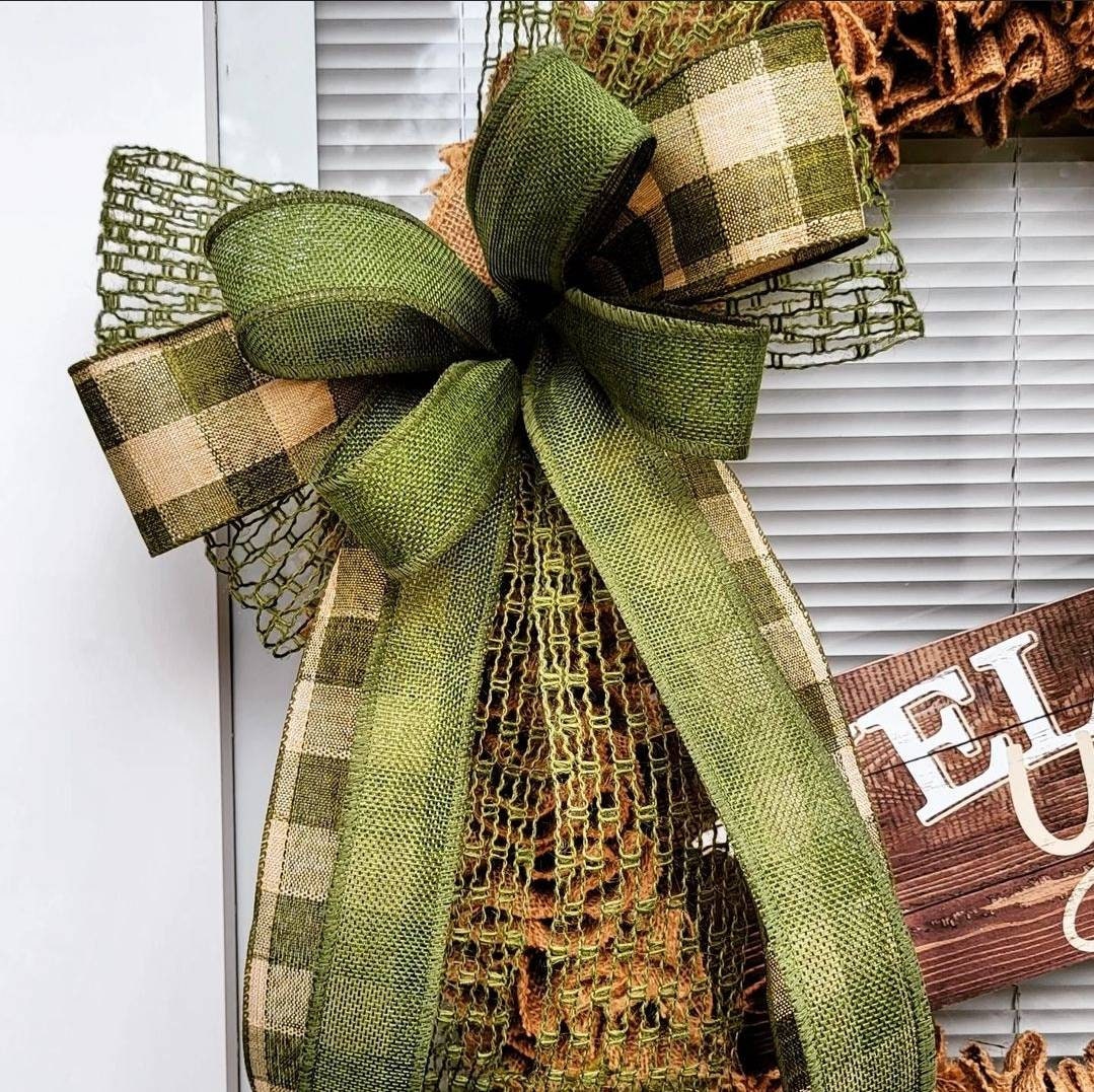 XL Welcome Yall Burlap Front Door Wreath For Your Outdoor Year Round Everyday Home Decor Seasonal Decorations & Unique Housewarming Gifts