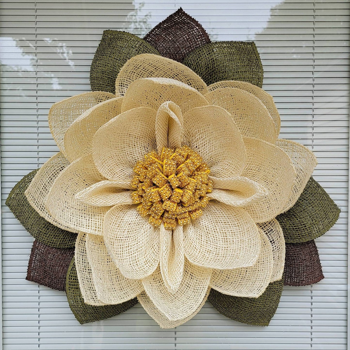 Magnolia Wreath For Front Door, Double Door, Outdoor Spring Summer Fall Winter Home Decor, Year Round Seasonal Decoration, Unique Gift Idea