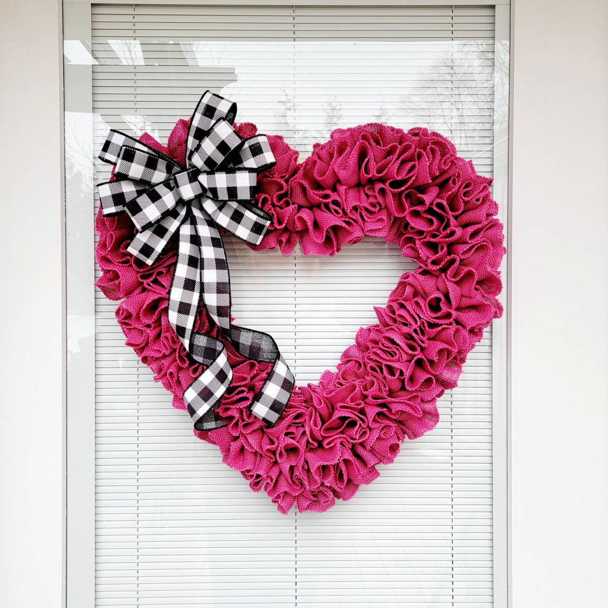 22" Valentines Day Wreath For Front Door Double Door Indoor Outdoor Vday Decor Large Pink Burlap Heart Shaped Hanger Gift For Her Home