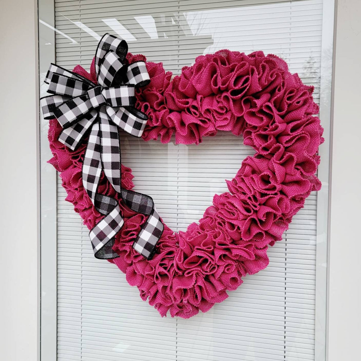 22" Valentines Day Wreath For Front Door Double Door Indoor Outdoor Vday Decor Large Pink Burlap Heart Shaped Hanger Gift For Her Home