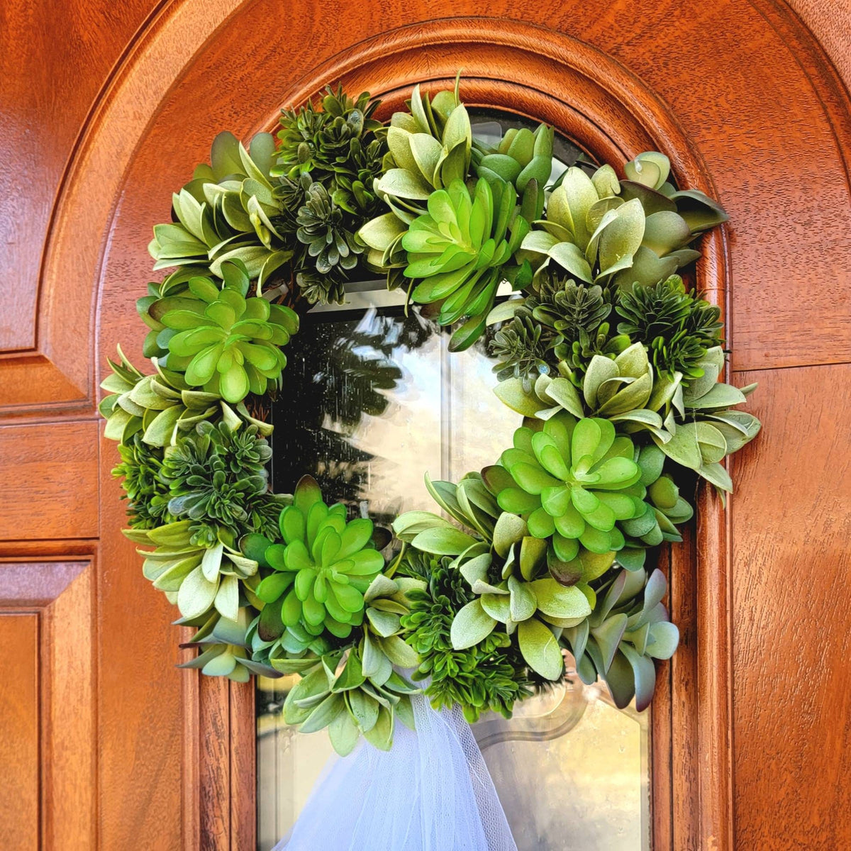 Succulent Front Door Wreath With Removable Veil For Bridal Shower Decor Wedding Day Decoration Bride To Be Hanger Home Gift