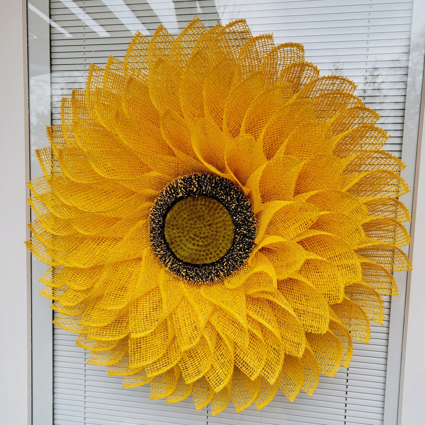 Sunflower Wreath For Front Door Double Door Outdoor Spring Summer Fall Decor Gate Fence Hanging Decoration Yellow Flower Hanger Home Gift