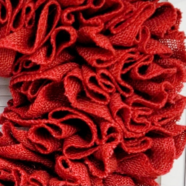 22" Valentines Day Wreaths For Front Door Decor Outdoor Red Burlap Heart Shaped Hanger