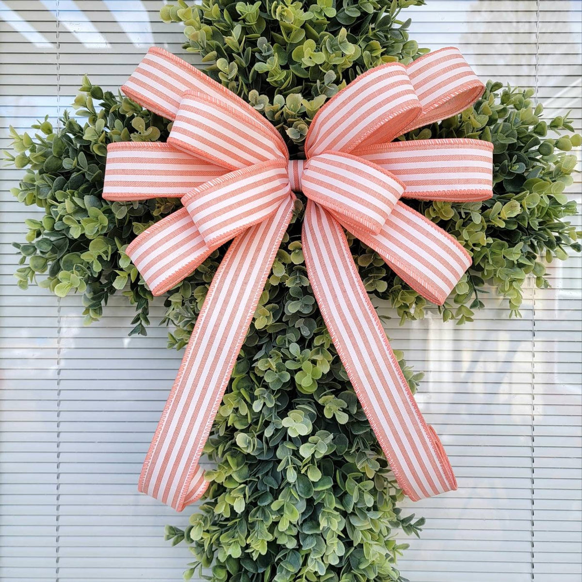 EASTER CROSS WREATH For Front Door, Double Door Wreaths, Memorial, Year Round, Religious Wall Decor, Christian Church, Christianity Gift