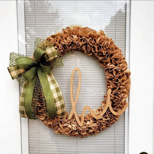 Hi Wreath For Front Door, Double Door, Outdoor Spring Summer Fall Winter Porch Decor, Large Year Round Burlap Seasonal Decoration, Home Gift