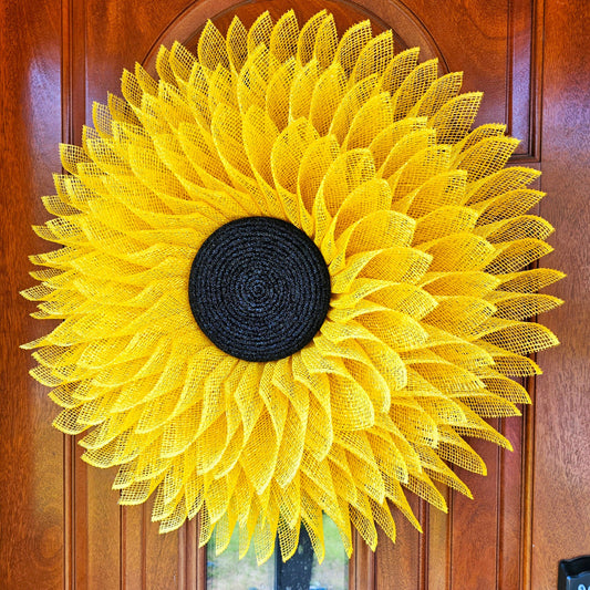 Sunflower Wreath For Front Door Double Door Wreaths Indoor Outdoor Spring Summer Fall Yellow Burlap Flower Large Floral Decoration Home Gift