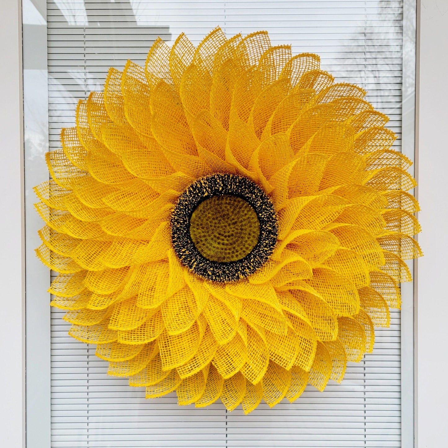 Sunflower Wreath For Front Door Double Door Outdoor Spring Summer Fall Decor Gate Fence Hanging Decoration Yellow Flower Hanger Home Gift