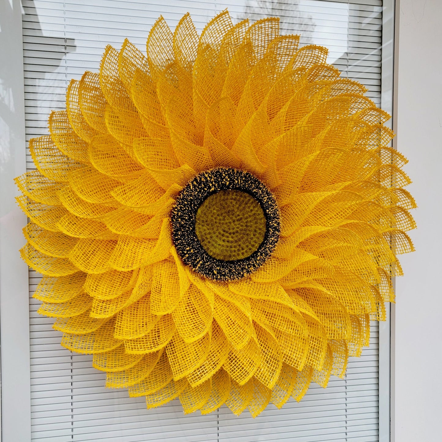 Sunflower Wreath For Front Door Double Door Outdoor Spring Summer Fall Decor Gate Fence Hanging Decoration Yellow Flower Hanger Home Gift