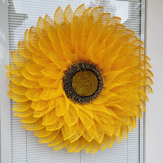 Sunflower Wreath For Front Door Double Door Outdoor Spring Summer Fall Decor Gate Fence Hanging Decoration Yellow Flower Hanger Home Gift