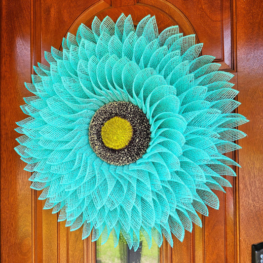 Sunflower Wreath For Front Door Double Door Indoor Outdoor Spring Summer Fall Seasonal Decor Burlap Flower Floral Wall Decoration Home Gift