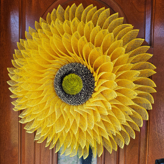 Daisy Wreath For Front Door, Double Doors, Outdoor Spring Summer Fall Porch Decor, Gate & Fence Flower Decoration, Large Sunflower Home Gift