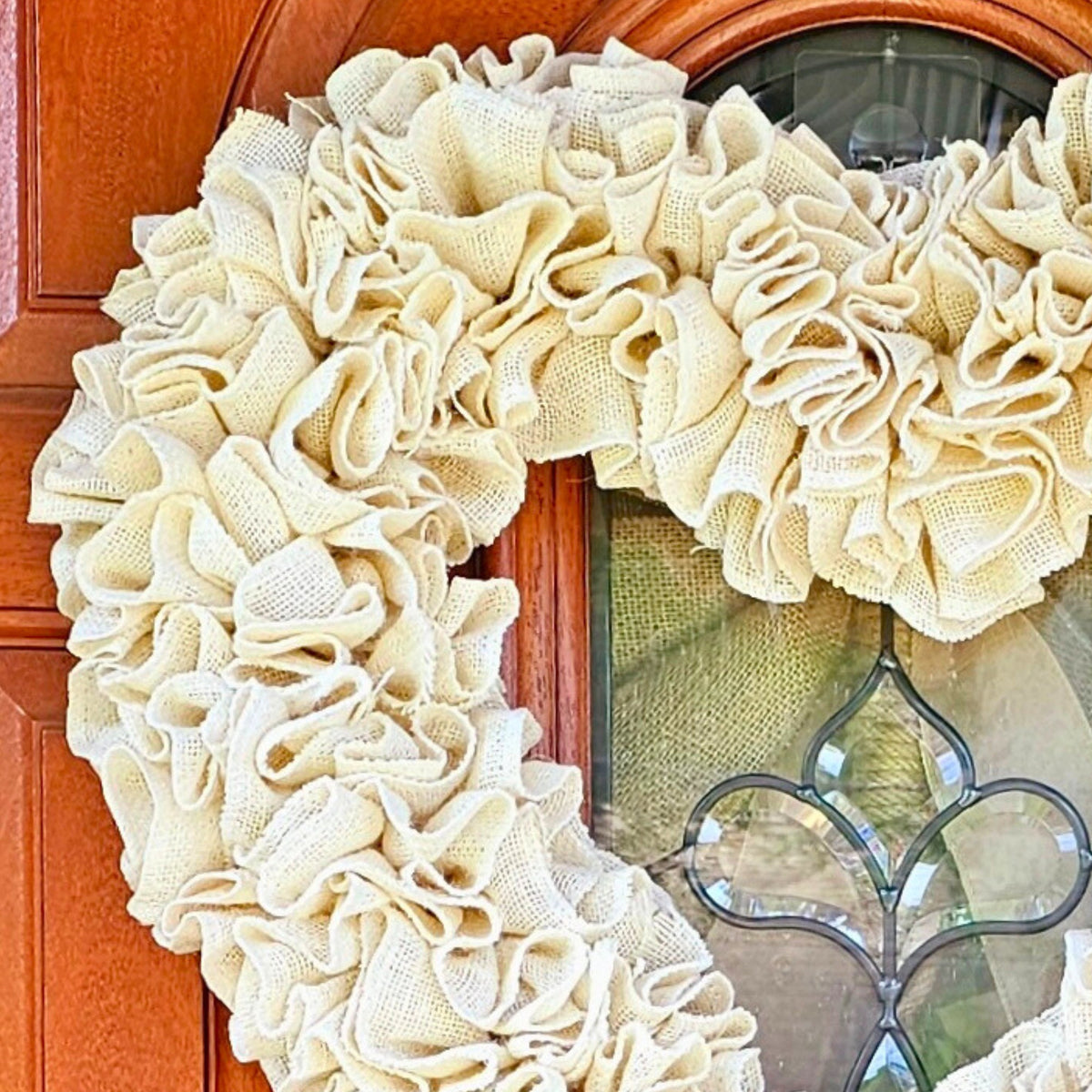 Heart Shaped Burlap Wreath: 22" Rustic Wedding Day Decor