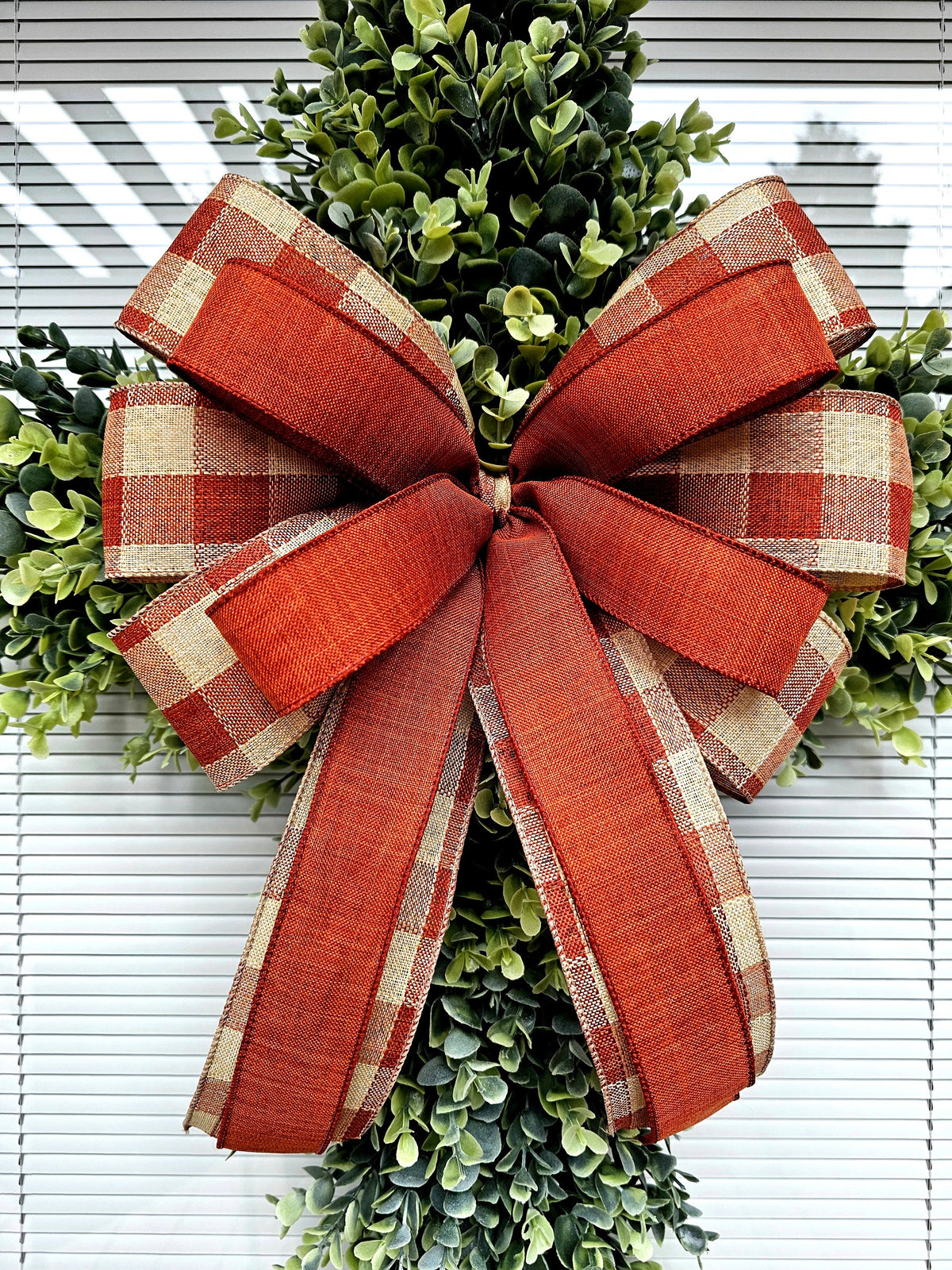 Boxwood Cross Wreath for Front Door, Farmhouse Religious Decor, Easter & Lent Cross Wreaths, Christian Door Hanger