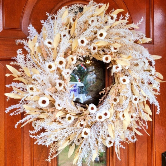 Fall Wreath For Front Door, Double Door, Indoor Outdoor Seasonal Wall Decoration, Year Round Everyday Porch Decor, Unique Home Gift Ideas