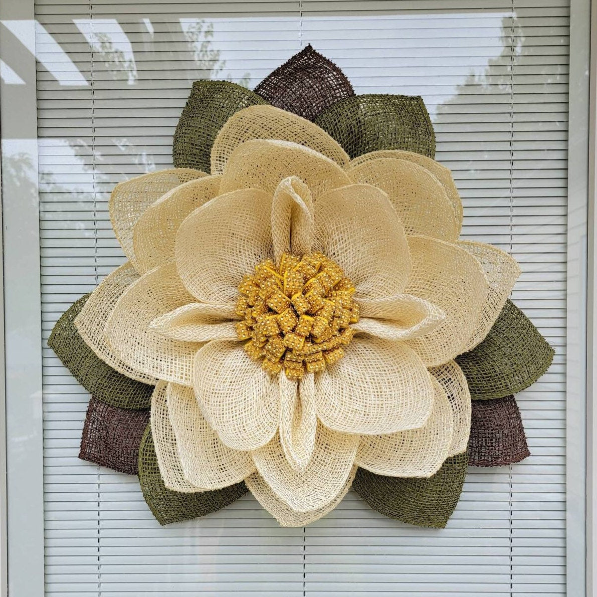 Magnolia Wreath For Front Door, Double Door, Outdoor Spring Summer Fall Winter Home Decor, Year Round Seasonal Decoration, Unique Gift Idea