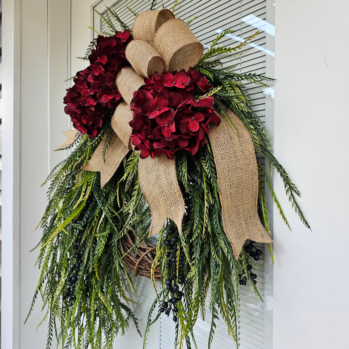 Year Round Wreath, Everyday Wreaths, Hydrangea Wreath, Front Door Wreaths, Farmhouse Decor, Housewarming Gift, Unique, Home Decor