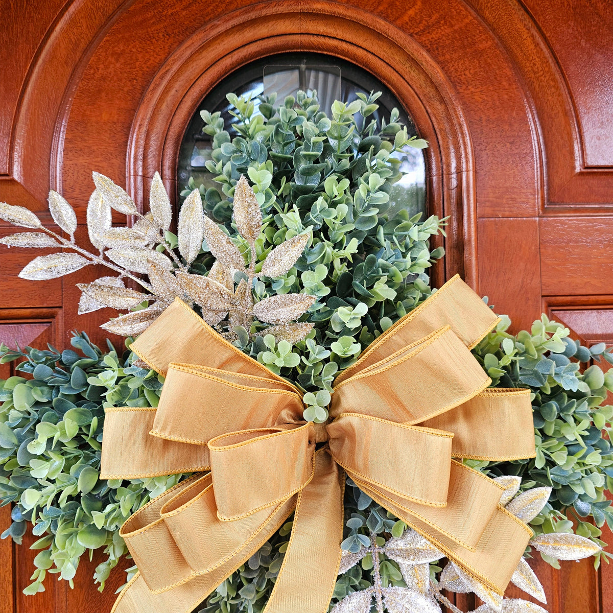 Boxwood Cross Wreath for Front Door, Farmhouse Religious Decor, Easter & Lent Cross Wreaths, Christian Door Hanger