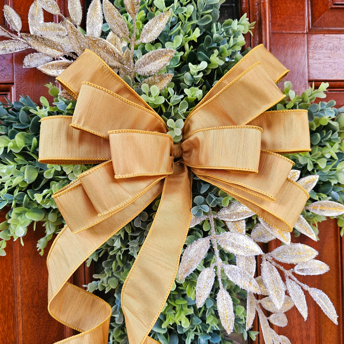 Boxwood Cross Wreath for Front Door, Farmhouse Religious Decor, Easter & Lent Cross Wreaths, Christian Door Hanger