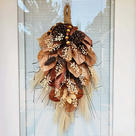 Fall Wreath Swag For Front Door, Double Doors, Indoor Outdoor Large Seasonal Harvest Decoration, Autumn Home Decor, Thanksgiving Home Gifts