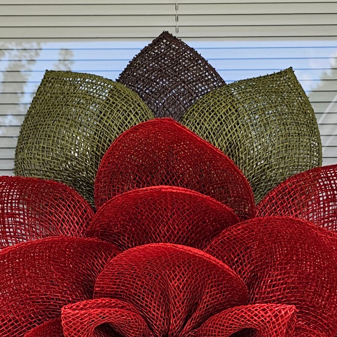 Magnolia Wreath For Front Door, Double Door Wreaths, Outdoor Spring Summer Fall Winter Decor, Christmas Red Burlap Flower, Bling Home Gifts