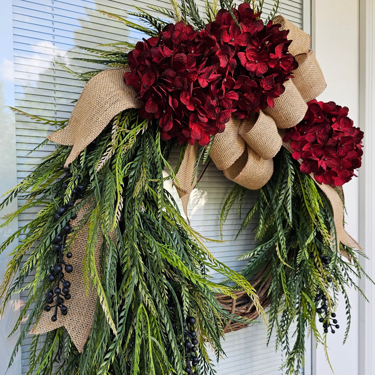 Year Round Wreath, Everyday Wreaths, Hydrangea Wreath, Front Door Wreaths, Farmhouse Decor, Housewarming Gift, Unique, Home Decor