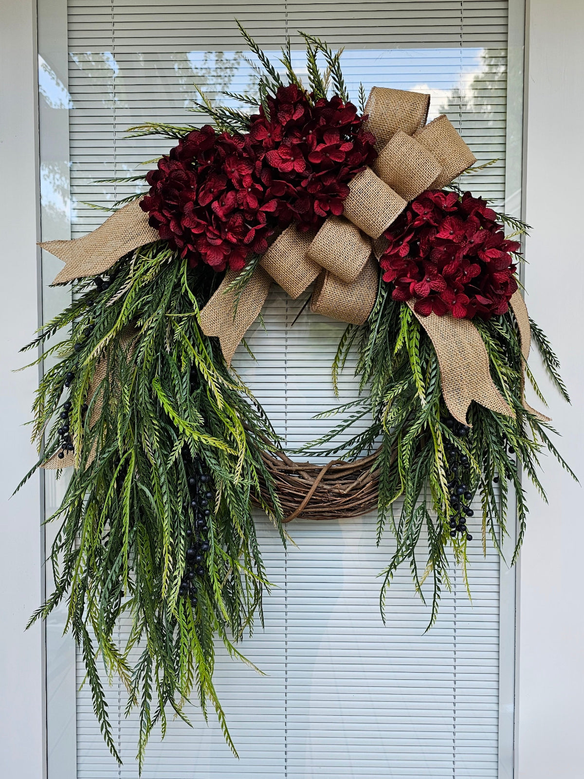 Year Round Wreath, Everyday Wreaths, Hydrangea Wreath, Front Door Wreaths, Farmhouse Decor, Housewarming Gift, Unique, Home Decor
