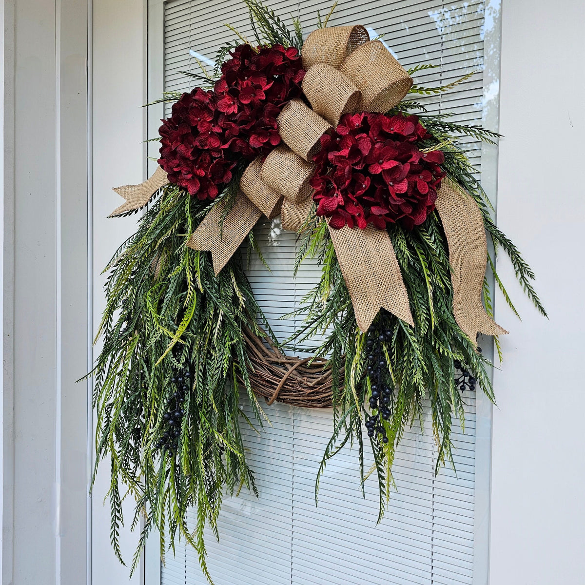 Year Round Wreath, Everyday Wreaths, Hydrangea Wreath, Front Door Wreaths, Farmhouse Decor, Housewarming Gift, Unique, Home Decor