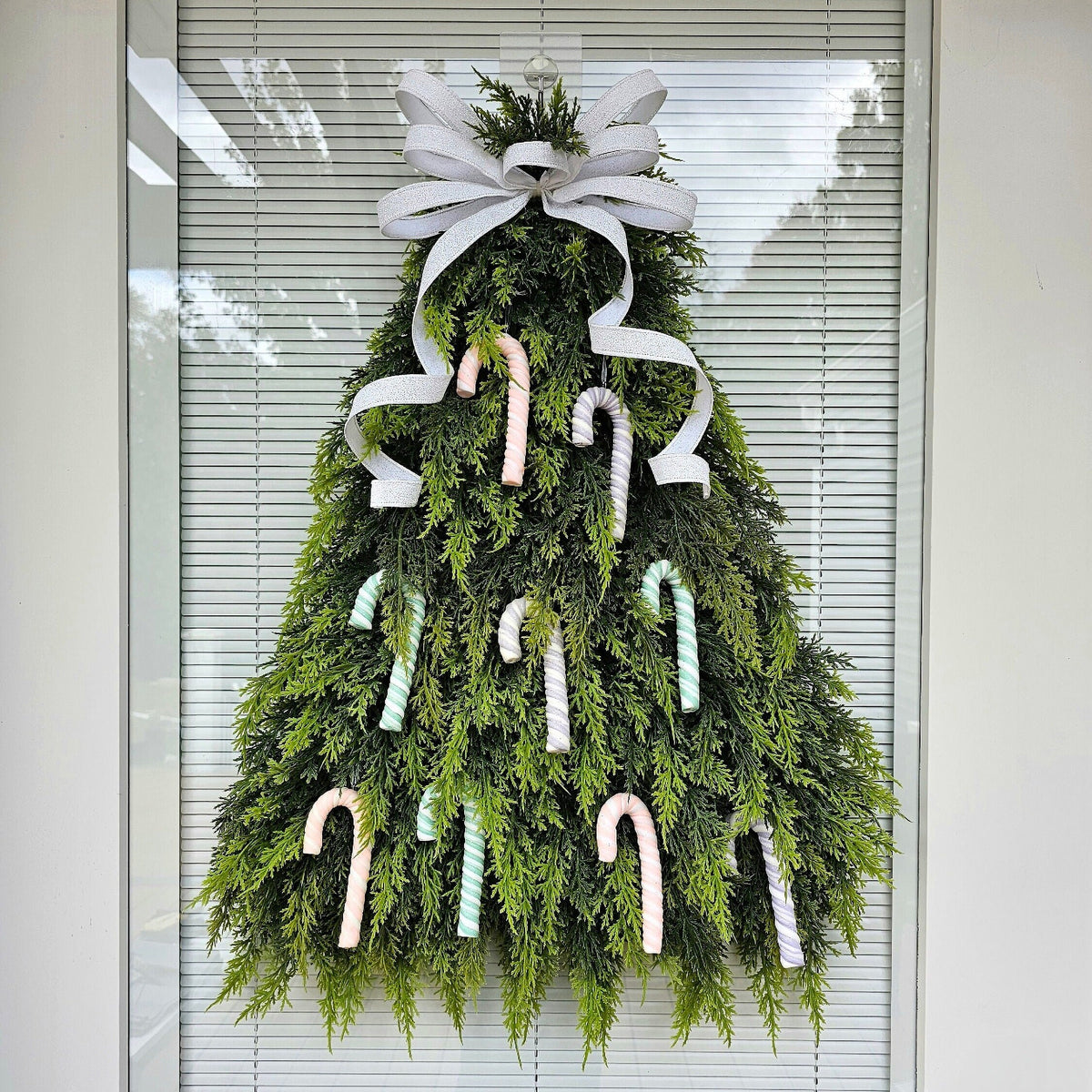 Christmas Wreath For Front Door Decor Indoor Outdoor Holiday Seasonal Porch Decor Xmas Teardrop Tree Swag