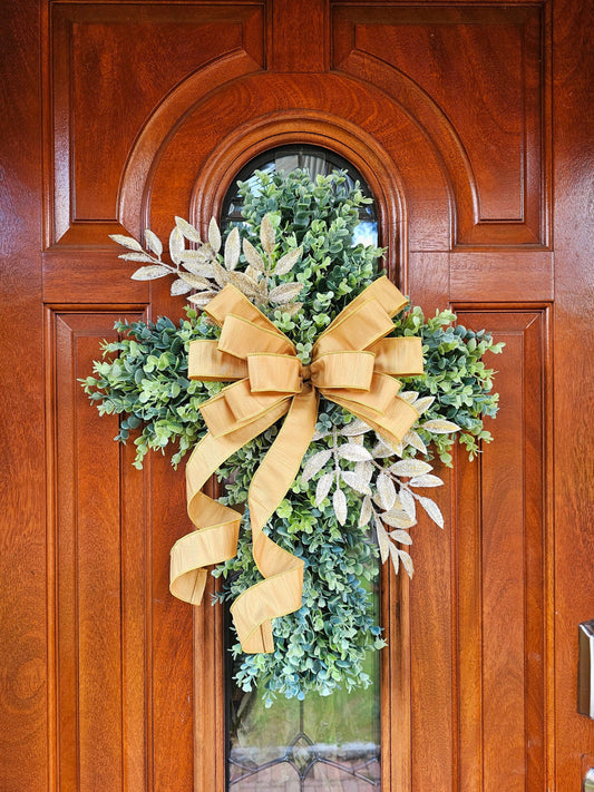 Christmas Cross, Front & Double Door Wreath, Christian Decor, Indoors Outdoors Religious Swag, Jesus Wall Hanger, Unique Home Xmas Gift