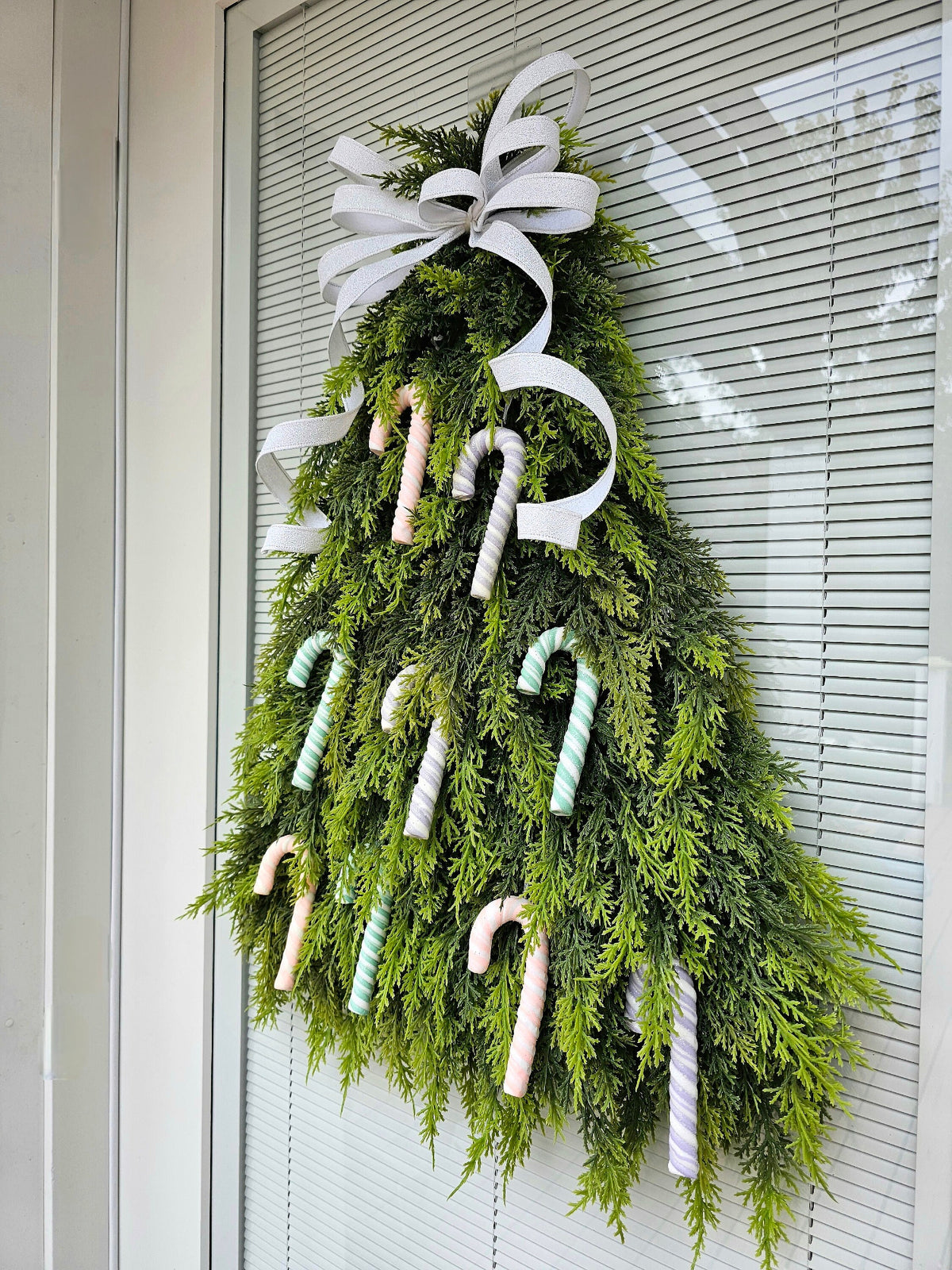 Christmas Wreath For Front Door Decor Indoor Outdoor Holiday Seasonal Porch Decor Xmas Teardrop Tree Swag