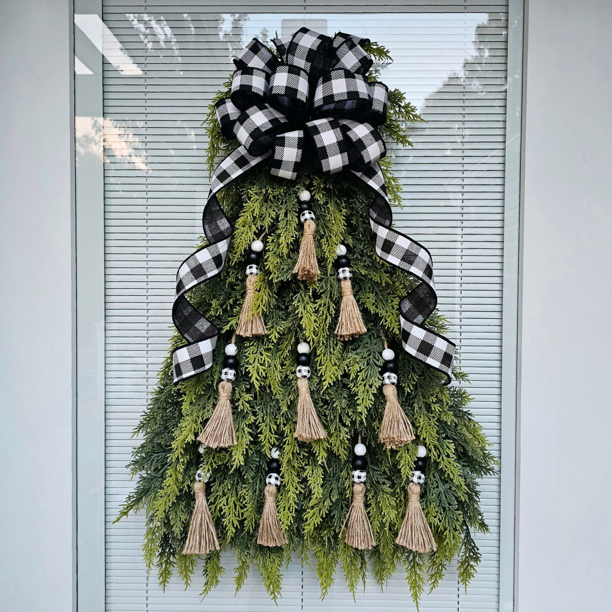 Christmas Wreath For Front Door, Double Doors Wreaths, Outdoor Xmas Cedar Tree Swag, Holiday Home Decor, Gift Ideas