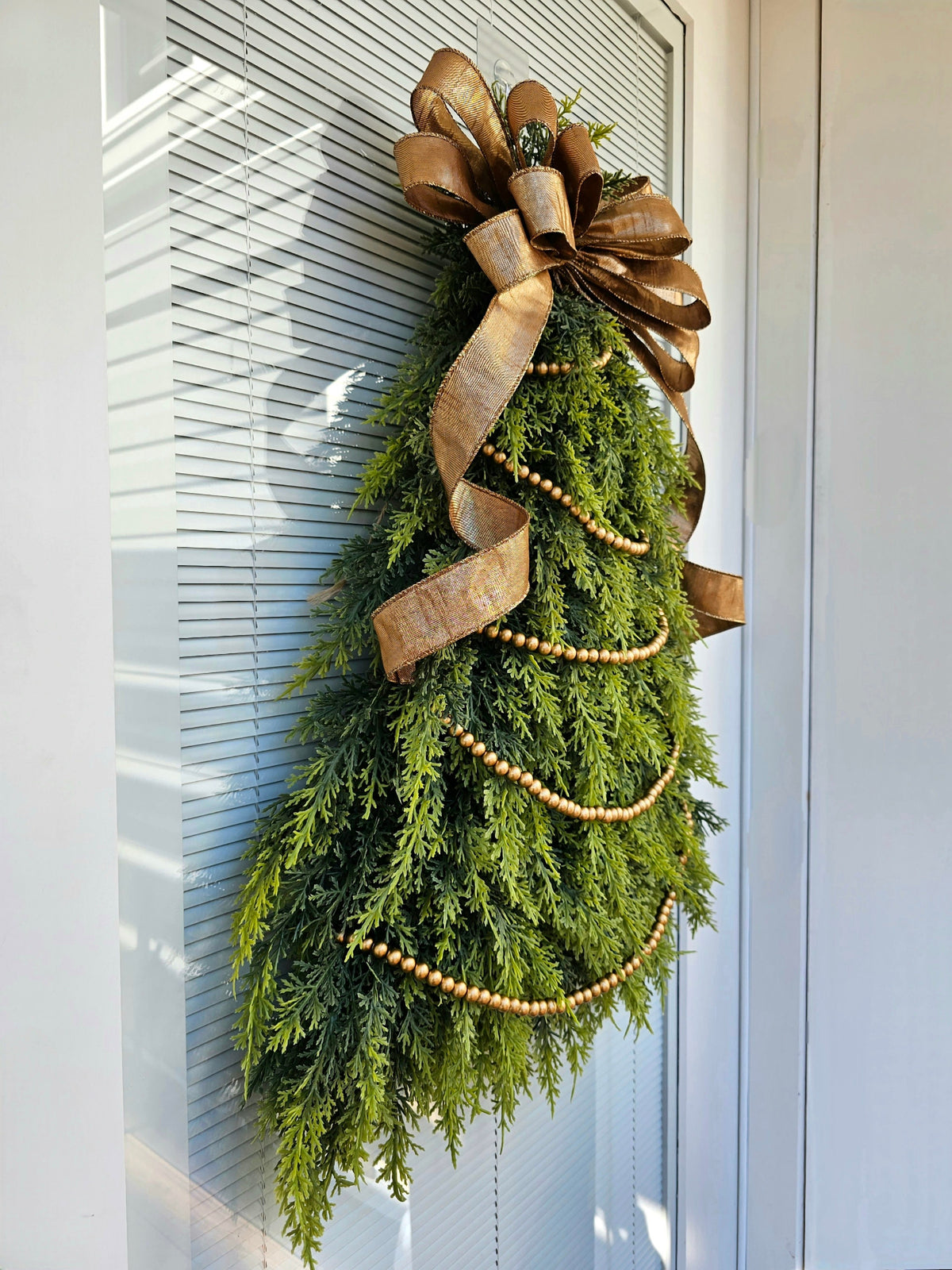 Large Christmas Wreath For Front Door Outdoor Holiday Decor Xmas Swag Double Door Wreaths XL Winter Front Porch Teardrop Housewarming Gift