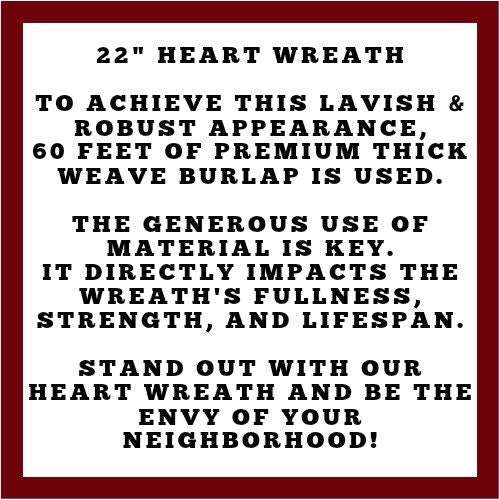 Valentine's Day Wreath For Front Door Decor Heart Shaped Burlap Hanger