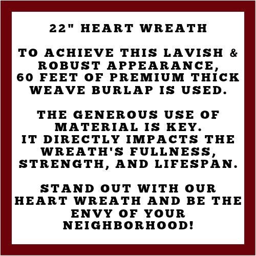Wedding Wreath For Front Door Decor, 22" Heart Shaped Decoration