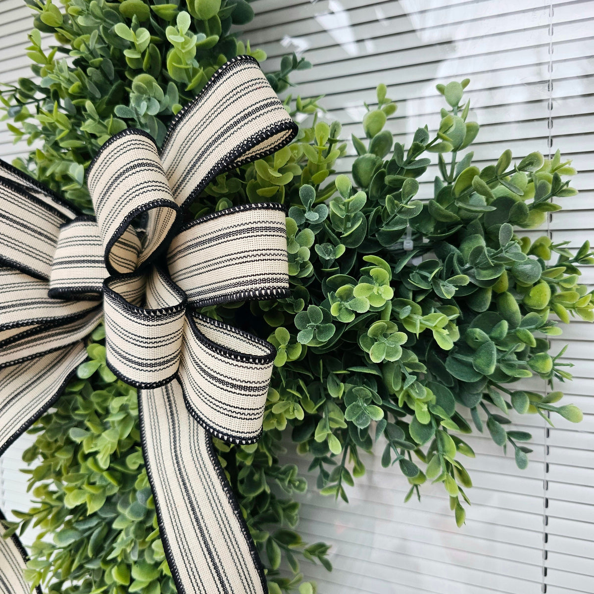 Boxwood Cross Wreath for Front Door, Farmhouse Religious Decor, Easter & Lent Cross Wreaths, Christian Door Hanger