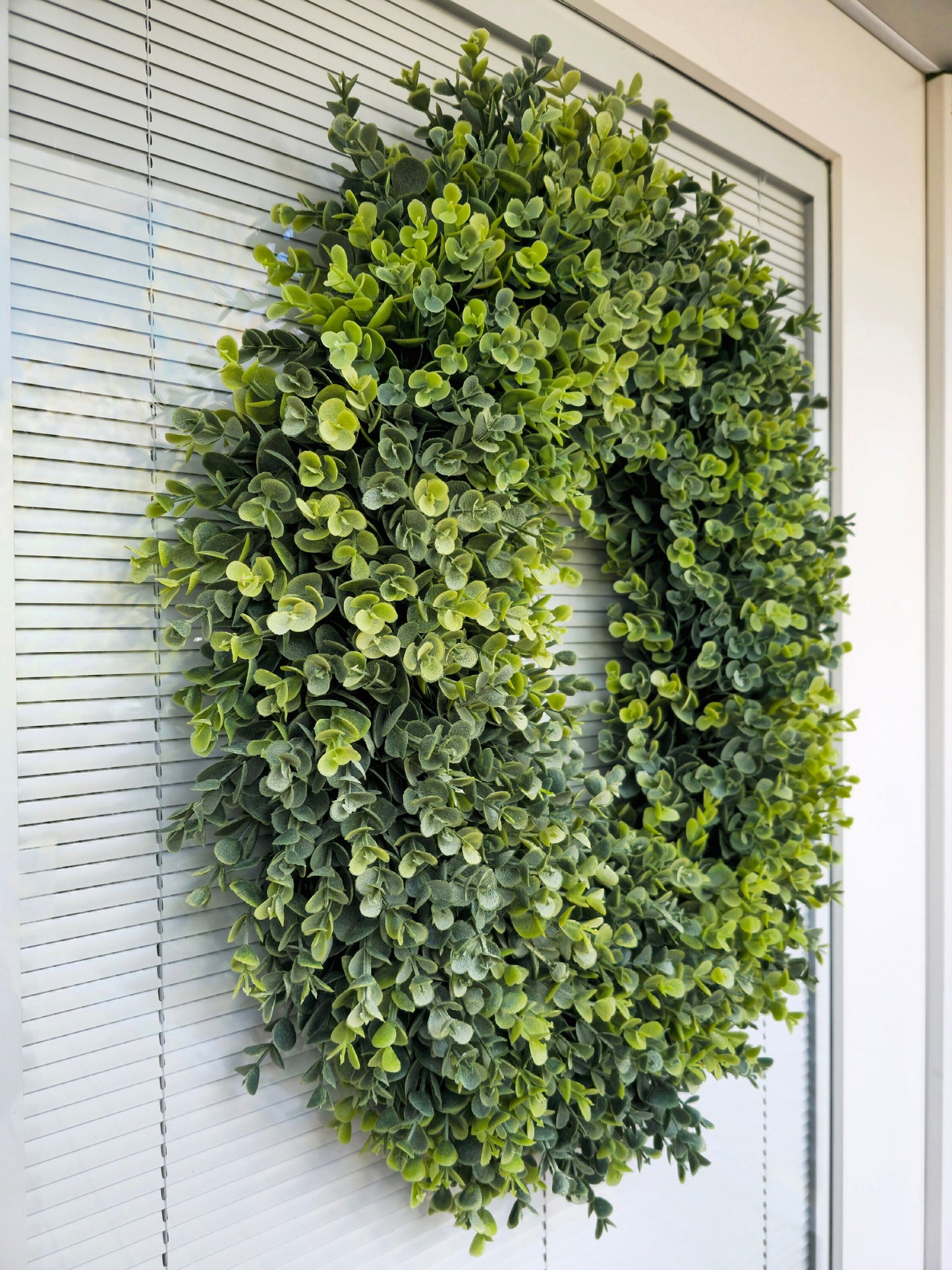 Year Round Front & Double Door Wreath, Outdoor Spring Summer Fall Winter Oval Eucalyptus Greenery Decorations, Everyday Wall Decor Home Gift